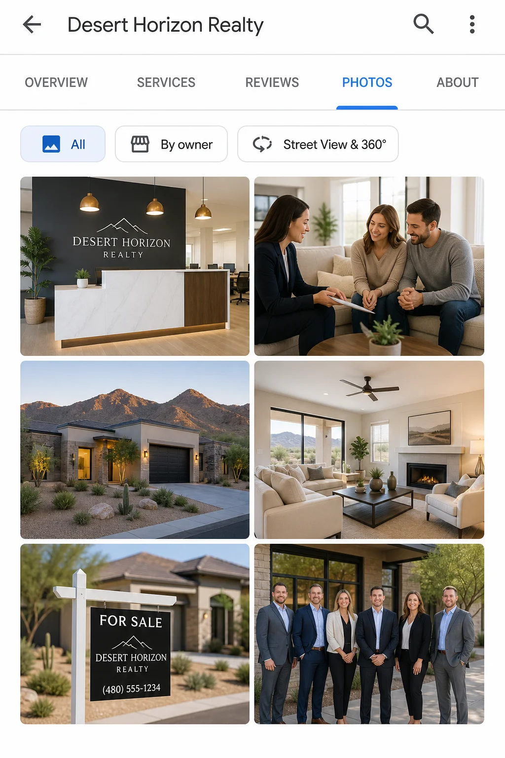 Google Business Profile photo gallery after optimization