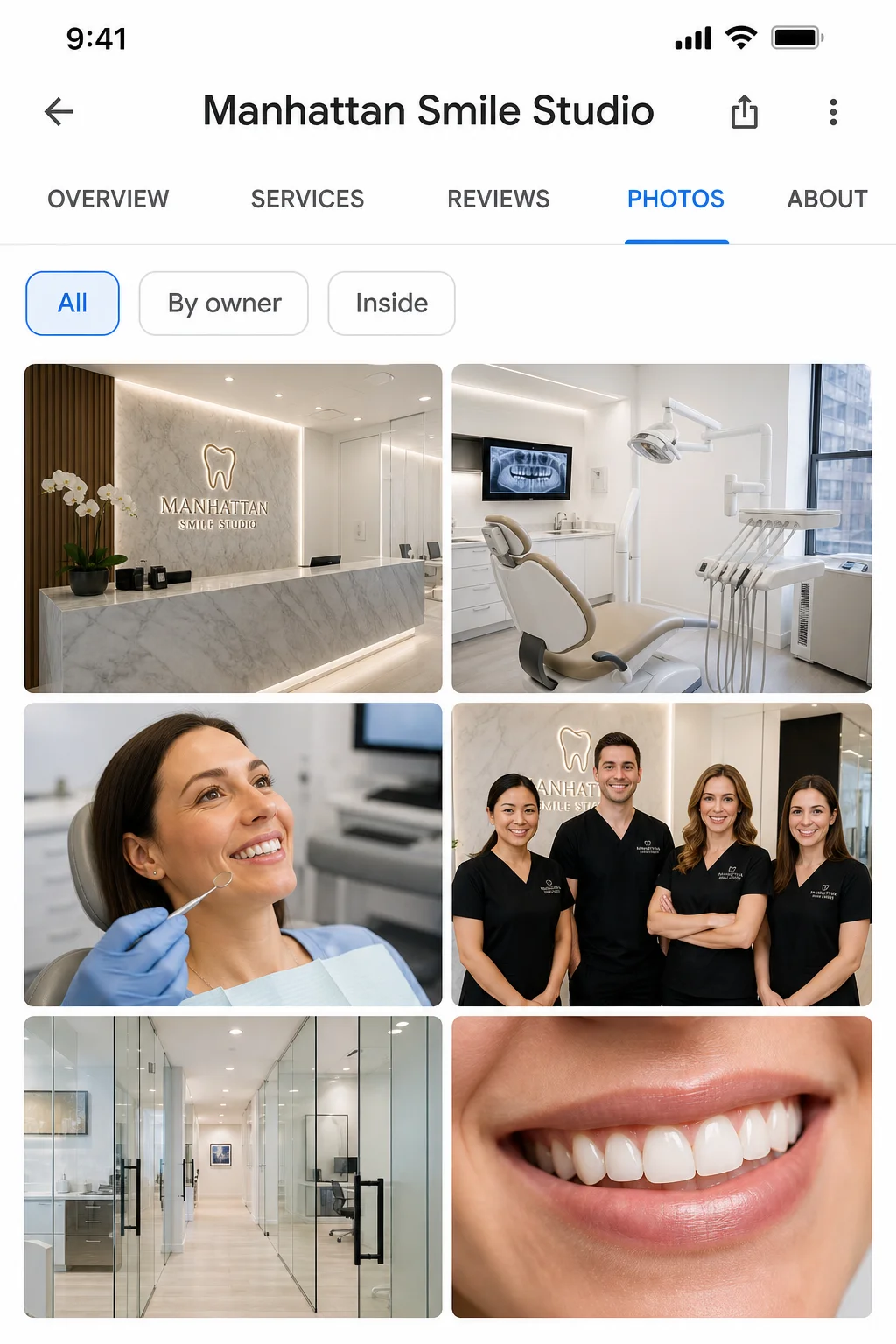 Google Business Profile photo gallery after optimization